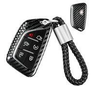Real Carbon Fiber Key Fob Cover with Keychain Lanyard for 2020-2023 Cadillac Escalade CT4 CT5 Premium Luxury,T-Carbon Key Fob Case Shell Protector for 2020 Cadillac CT4 V,for Cadillac CT5 Sport,Black