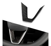 Real Carbon Fiber Steering Wheel Panel Cover Fit for Tesla New Refreshed Model 3 Highland Performance (2024+) Frame Trim (Forging) Protect the steering wheel