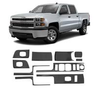 Real Carbon Fiber Window Switch Panel Cover Trim Compatible with 2014-2018 Chevy Silverado & GMC Sierra - Door Bezel Premium Truck Interior Accessories Protect the steering wheel