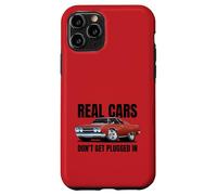 Real Cars Don't Get Plugged In Funny Muscle Car Cartoon Case for iPhone 11 Pro