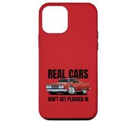Real Cars Don't Get Plugged In Funny Muscle Car Cartoon Case for iPhone 12 mini