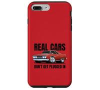 Real Cars Don't Get Plugged In Funny Muscle Car Cartoon Case for iPhone 7 Plus/8 Plus