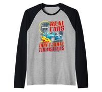 Real Cars Don't Shift Race Car Racing Manual Transmission Raglan Baseball Tee