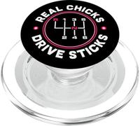 Real Chicks Drive Sticks 6 Speed Manual Transmission Funny PopSockets PopGrip for MagSafe
