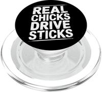 Real Chicks Drive Sticks Manual Car Woman Driver PopSockets PopGrip for MagSafe