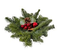 Real Christmas Grave Posy (10.5cm) - A Christmas Wreath Alternative Made of Real Noble Fir with Tasteful Decorations for Remembering a Loved One During the Festive Season - Modern Christmas Wreath