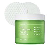 WELLAGE Real Cica Calming Zero Pore Toner Pads 70 Sheets Big Embo, Korean Beauty Facial Pads, Centella Asiatica, PHA, LHA, and Madecassoside, for Pore Tightening, Moisturizing, Hypoallergenic