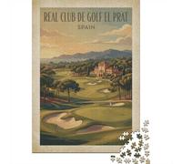 Real Club de Golf El Prat Vintage Poster Jigsaw Puzzle, 1000 Piece | For puzzle lovers in winter, this adult jigsaw puzzle with 1000 pieces suits quiet days around New Year.