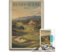 Real Club de Golf El Prat Vintage Poster Jigsaw Puzzle, 500 Pieces | Present for puzzle enthusiasts with hands-on indoor leisure on quiet evenings.