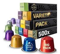 Real Coffee Variety Pack: 500 Coffee Pods for Nespresso. 9 Different Varieties. Big Pack for the Office