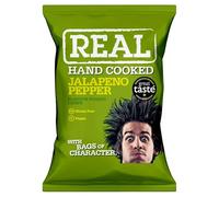 Real Crisps Hand Cooked Potato Chips 24 X 35G Full | KV&C BRANDED BOX | (Jalapeno Pepper)