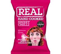 Real Crisps Hand Cooked Potato Chips 24 X 35G Full | KV&C BRANDED BOX | (Sweet Chilli)