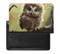 Real Cute Baby Owls Passport Holder & Travel Wallet Passport Cover Protector Essentials with Credit Card Slots