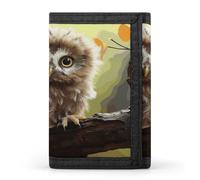 Real Cute Baby Owls Trifold Wallet Front Pocket,Small Wallets for Men And Women,Slim Wallet with Zipper Pocket