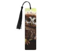 Real Cute Baby Owls Wood Bookmark for Men Women Reading Wooden Bookmarks Unique Handmade Book Marks with Tassel Pendant Craft Bookmark for Book Lovers Birthday Teachers Gift
