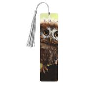 Real Cute Baby Owls Wood Bookmark for Men Women Reading Wooden Bookmarks Unique Handmade Book Marks with Tassel Pendant Craft Bookmark for Book Lovers Birthday Teachers Gift