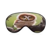 Real Cute Owls (2) Eye Mask, Adjustable Strip, Blocks Light Sleep Mask, Sleep Eye Mask for Night Sleeping Travel Nap 8.1 * 4.1 Inches