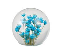Real Dandelion in Glass Crystal Night Light Preserved Flower Ball Lamp Warm White or Color Changing LED Base Eternal Decoration Unique Home Decor Gift (Blue B, Colored Light Base)