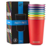 Real Deal Steel Stainless Steel 16 oz Pint Cups Stackable Single Wall Tumblers, Eco Friendly Premium Metal Drinking Glasses