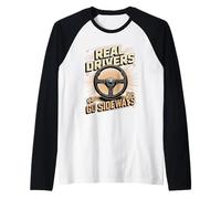 Real Drivers Go Sideways Racing Drift Raglan Baseball Tee