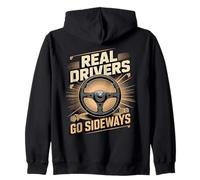 Real Drivers Go Sideways Racing Drift Zip Hoodie