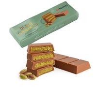 Real Dubai Chocolate by Bazachi - Premium 75g Bar with Pistachio, Hazelnut & Kunafa | Handcrafted in the UK | Trending Gift Idea (75g, Pistachio Kunafa Milk Chocolate)