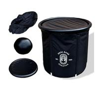 Real Ease Inflatable Recovery Tub for Athletes - 320L Ice Pod with Lid, Cold Water Therapy Tub - Adults Portable Outdoor Bathtub with All Ice Bath Accessories