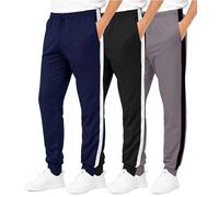 Real Essentials 3 Pack: Boys' Athletic Jogger Sweatpants - Kids Teens Youth Active Sports Pants with Pockets (Sizes 5-18), Set 6, XL