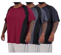 Real Essentials 3 Pack: Men’s Big & Tall Tech Stretch Long-Sleeve & Short-Sleeve Dry-Fit T-Shirt (3XT-5XT), Short Sleeve - Set 6, 5X Tall