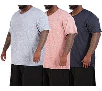 Real Essentials 3 Pack: Men's Big & Tall Short Sleeve V-Neck Athletic T-Shirt Dry-Fit Workout Shirts Moisture Wicking (3X-5X), Set 9, 5X Tall