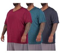 Real Essentials 3 Pack: Men's Big & Tall Short Sleeve V-Neck Athletic T-Shirt Dry-Fit Workout Shirts Moisture Wicking (3X-5X), Set 1, 5X Tall