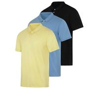 Real Essentials 3 Pack: Men's Casual Jersey Cotton Short Sleeve Quick Dry Breathable Polo Shirt - (Available in Big & Tall), Set K, XXL