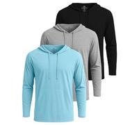 Real Essentials 3 Pack: Men's Cotton Lightweight Casual Pullover Drawstring Hoodie With Pocket (Available In Big & Tall), Set 5, XL