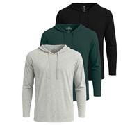 Real Essentials 3 Pack: Men's Cotton Lightweight Casual Pullover Drawstring Hoodie With Pocket (Available In Big & Tall), Set 2, L