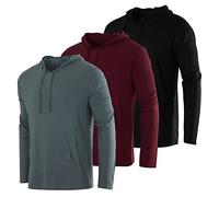 Real Essentials 3 Pack: Men's Cotton Lightweight Casual Pullover Drawstring Hoodie With Pocket (Available In Big & Tall), Set 3, XXL