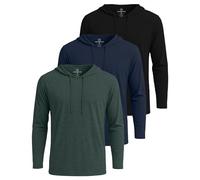 Real Essentials 3 Pack: Men's Cotton Lightweight Casual Pullover Drawstring Hoodie With Pocket, Set 1, XX-Large