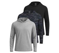Real Essentials 3 Pack: Men's Dry Fit Wicking Long Sleeve Fishing Active Hoodie Pullover Sweatshirt (Big & Tall), Set 5, 4XL Plus Tall