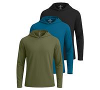Real Essentials 3 Pack: Men's Dry Fit Wicking Long Sleeve Fishing Active Hoodie Pullover Sweatshirt (Big & Tall), Set 12, XL
