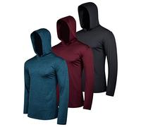 Real Essentials 3 Pack: Men's Dry Fit Wicking Long Sleeve Fishing Active Hoodie Pullover Sweatshirt (Big & Tall), Set 2, 3XL Plus Tall