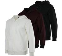 Real Essentials 3 Pack: Mens Fleece Long Sleeve Full Zip Hoodie - Athletic Sweatshirt Jacket (Available in Big & Tall), Set 7, 3XL