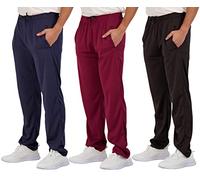 Real Essentials 3 Pack: Men's Mesh Athletic Gym Workout Lounge Open Bottom Sweatpants with Pockets (Available in Big & Tall), Set 1, XXL