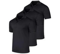 Real Essentials 3 Pack: Men's Short Sleeve Golf Polo Casual Workout Sports Cool Moisture Wicking Collared Shirt (Big & Tall), Set O, XL