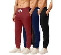 Real Essentials 3 Pack: Men's Tech Fleece Active Athletic Casual Jogger Sweatpants with Pockets (as8, Alpha, l, Regular, Regular, Set F)