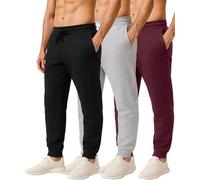 Real Essentials 3 Pack: Men's Tech Fleece Active Athletic Casual Jogger Sweatpants with Pockets (as8, Alpha, s, Regular, Regular, Set B)