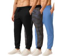 Real Essentials 3 Pack: Men's Tech Fleece Active Athletic Casual Jogger Sweatpants with Pockets (as8, Alpha, l, Regular, Regular, Set H)
