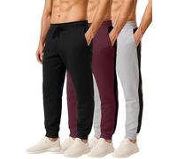 Real Essentials 3 Pack: Men's Tech Fleece Active Athletic Casual Jogger Sweatpants with Pockets (as8, Alpha, l, Regular, Regular, Set I)