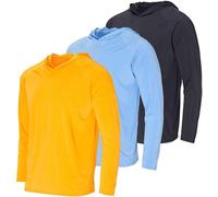 Real Essentials 3 Pack: Men's UPF 50+ Sun Protection Lightweight Long Sleeve Hoodie Shirt Fishing (Available in Big & Tall), Set 3, 4X Tall