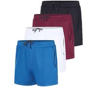 Real Essentials 4 Pack: Men's Mesh 3" Athletic Zipper Shorts Workout Gym Running Basketball, 3-inch - Set 8, Medium