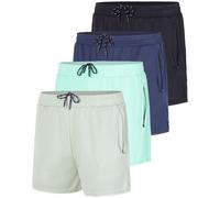 Real Essentials 4 Pack: Men's Mesh 3" Athletic Zipper Shorts Workout Gym Running Basketball, 3-inch - Set 2, X-Large