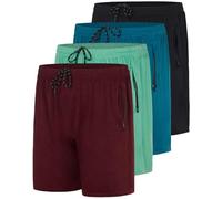 Real Essentials 4 Pack: Men's Mesh 7"/ 5"/ 3" Athletic Zipper Shorts Workout Gym Running Basketball (Big and Tall Available), 7-inch - Set 12, Large